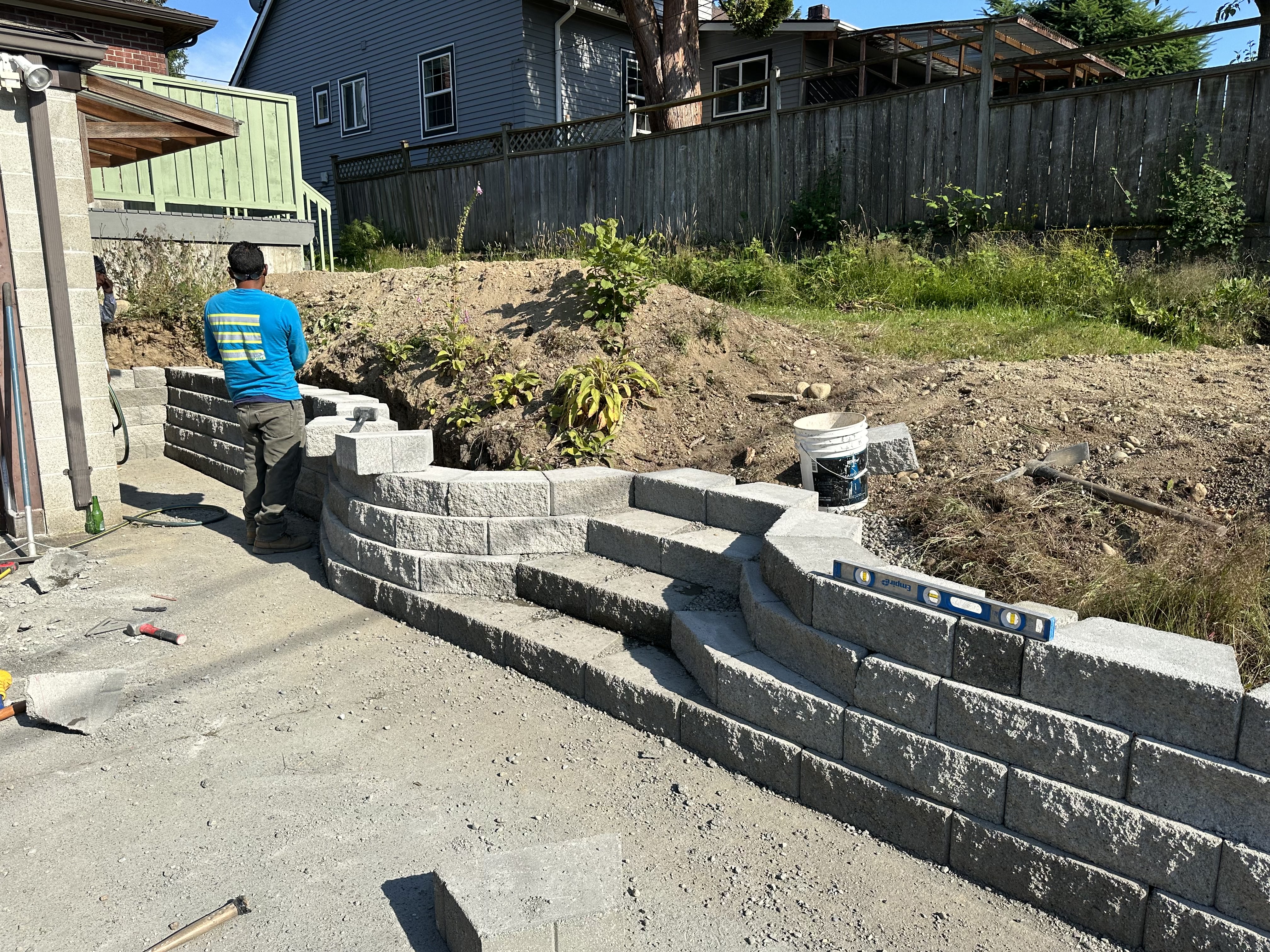 Redmond outdoor living area with fire pit
